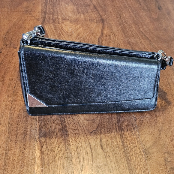 Calvin Klein Black Basalt Asymmetric Triple Compartment Convertible Shoulder Bag - Picture 2 of 11